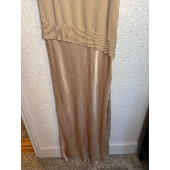 SOVERE / Rhyme Combo Slip Knit Dress in Champagne Size XL - Picture 7 of 12
